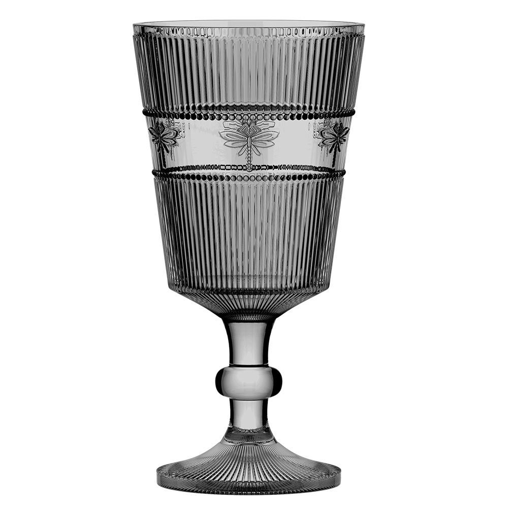 Taça Libélula Em Cristal Ecológico L Hermitage 325Ml A17cm Cinza