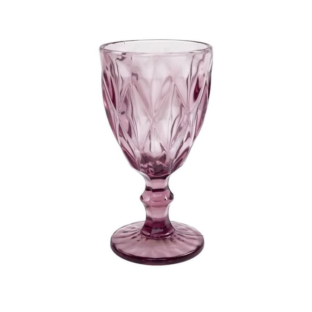 Taça Para Água Vidro Diamante Lyor 325 Ml - Lilás 