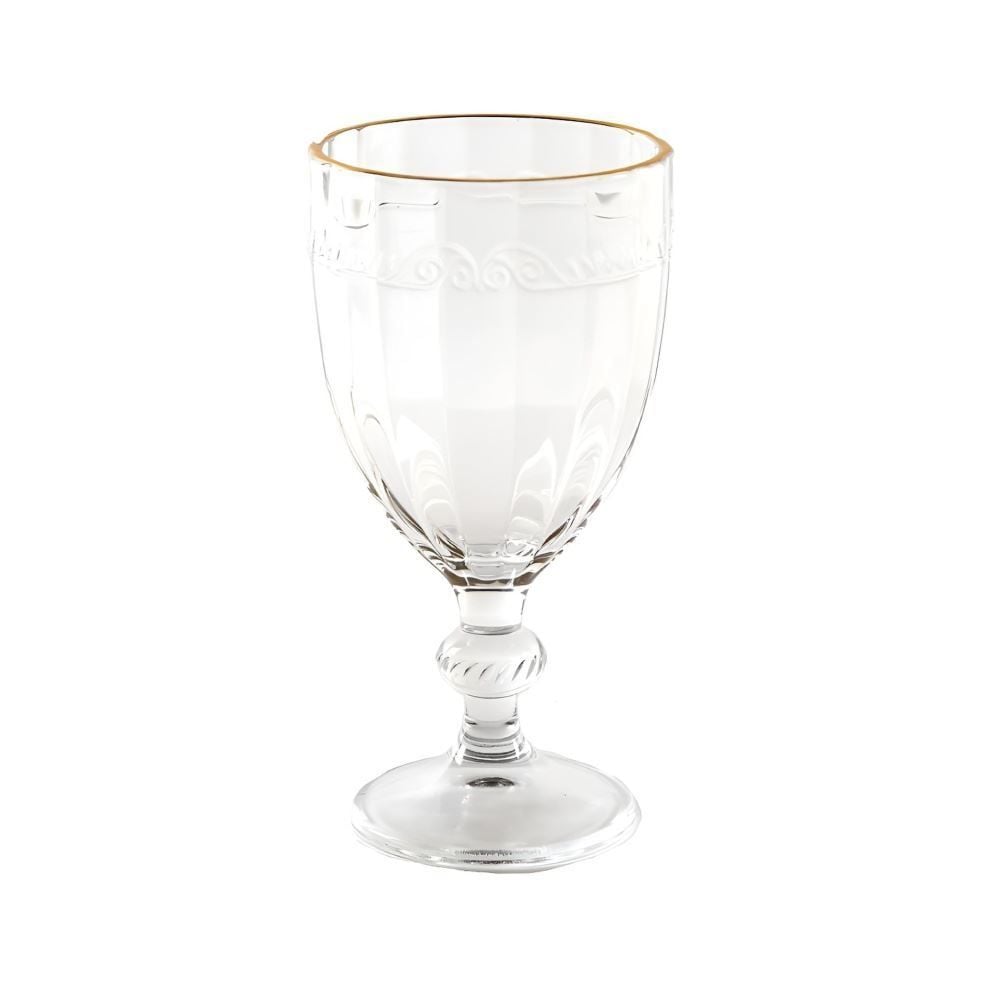 Taça de Água Imperial Filete Dourado Lyor 320Ml - Transparente