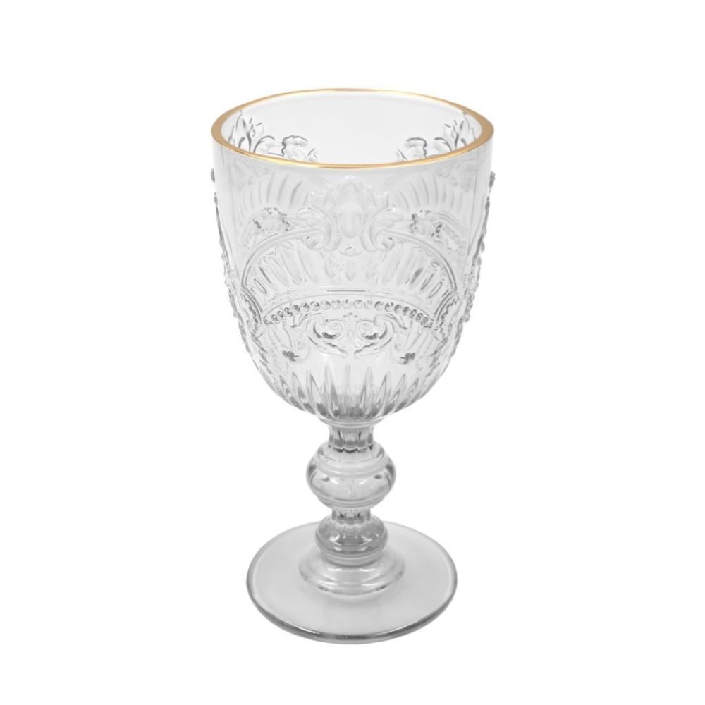 Taça Vidro Viena Filete Dourado Havan Casa - 350Ml