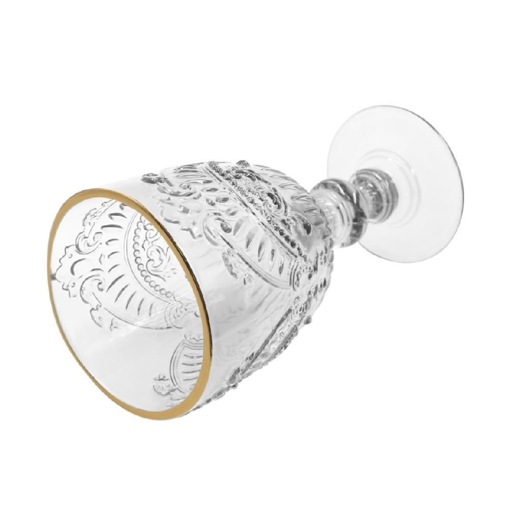 Taça Vidro Viena Filete Dourado Havan Casa - 350Ml