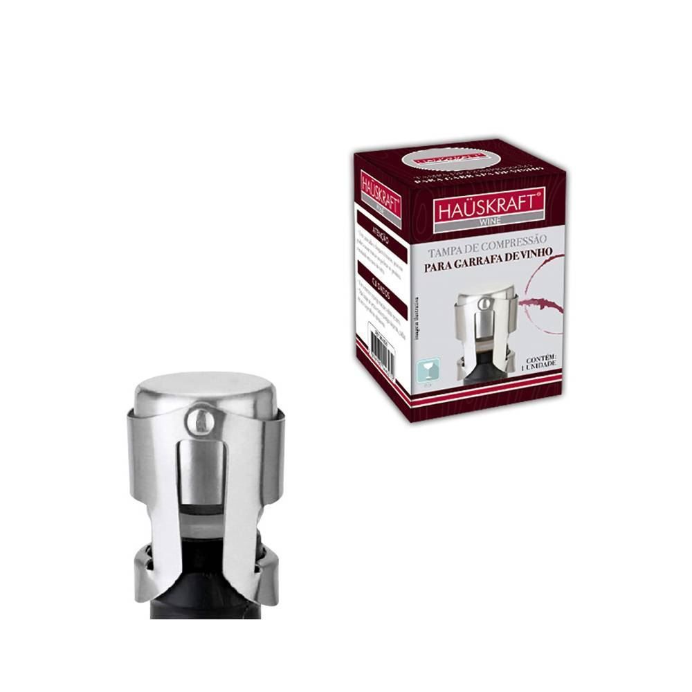 Tampa De Compressão Para Garrafa De Vinho - Prata