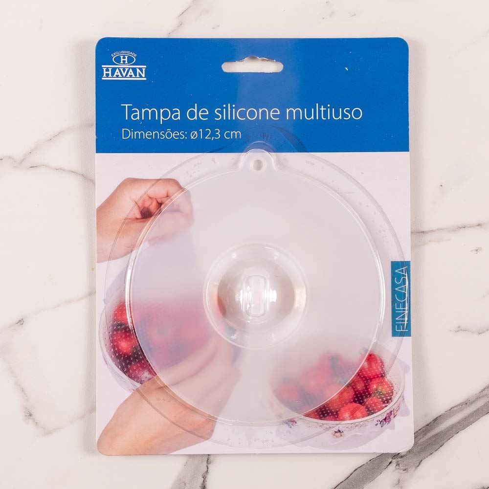 Tampa Multiuso em Silicone 12,3cm Finecasa - Transparente