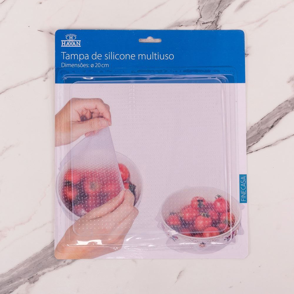 Tampa Multiuso em Silicone 20cm Finecasa - Transparente
