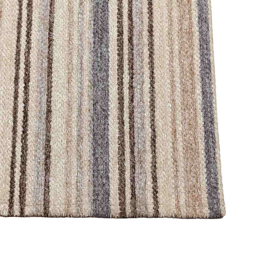 Tapete para Quarto e Sala Chenile 1,20X1,60 m Havan Casa - Listras Bege e Azul