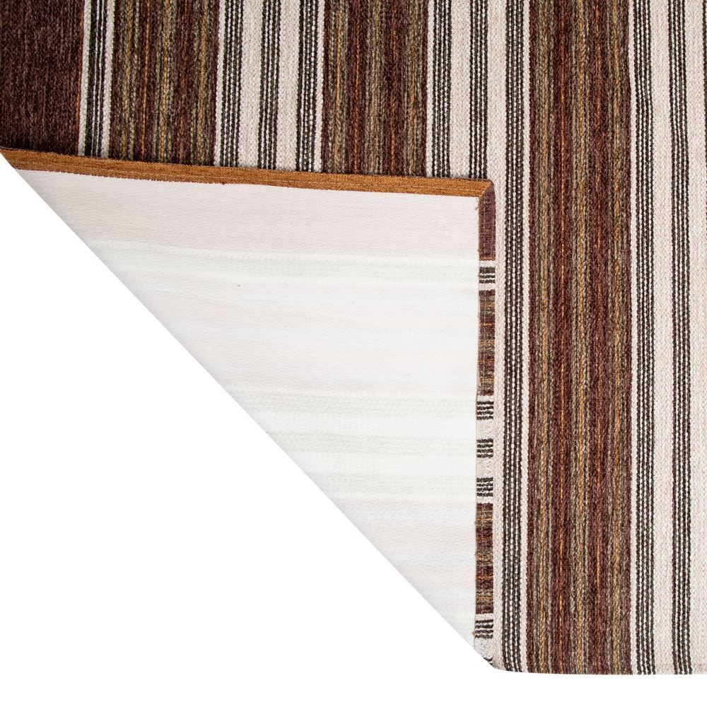 Tapete Chenile 1,20X1,60M Quarto E Sala Havan - Marrom Listras Off