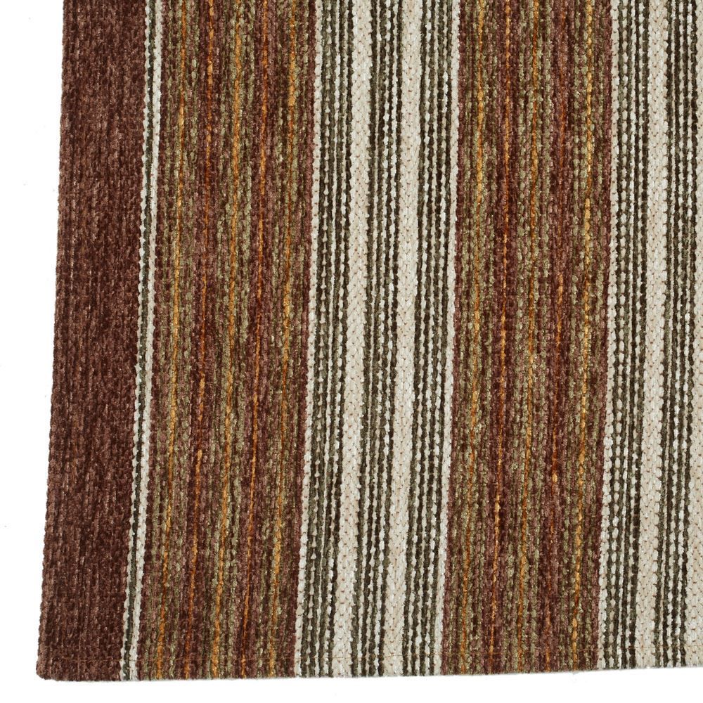 Tapete Chenile 55Cm X 85Cm Quarto E Sala Havan - Marrom Listras Off