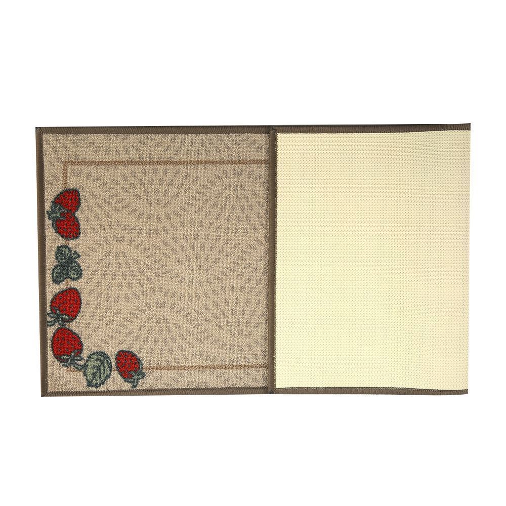 Tapete Para Cozinha Napoli 50X120 Cm Havan Casa - Morangos Taupe