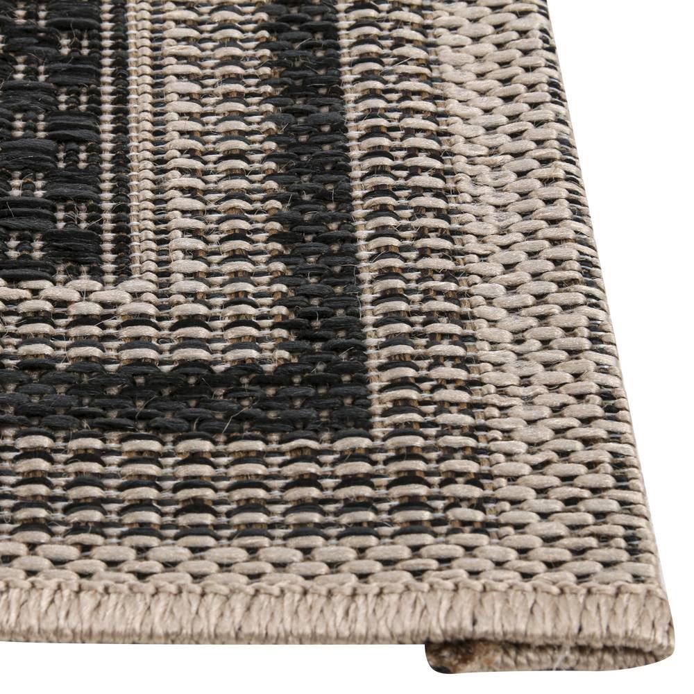 Tapete De Porta Cancun 40X60 Cm Sisal Havan Casa - Moldura Bege e Chumbo