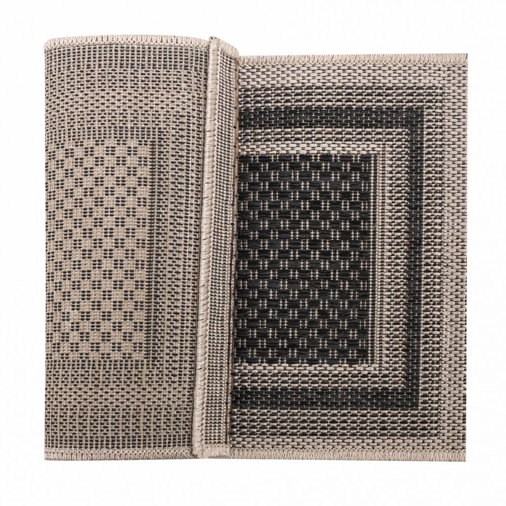 Tapete De Porta Cancun 40X60 Cm Sisal Havan Casa - Moldura Bege e Chumbo