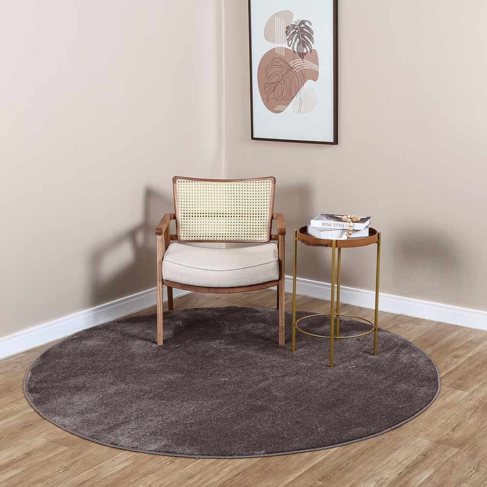 Tapete Quarto E Sala Redondo Denver 2,00X2,00 M Havan Casa - Taupe