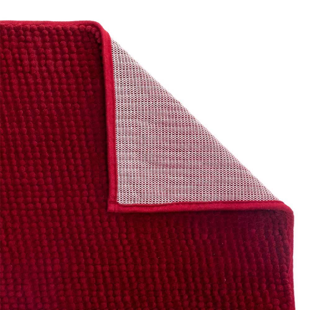 Tapete Dobby 45X70cm Para Banheiro Finecasa - Vermelho