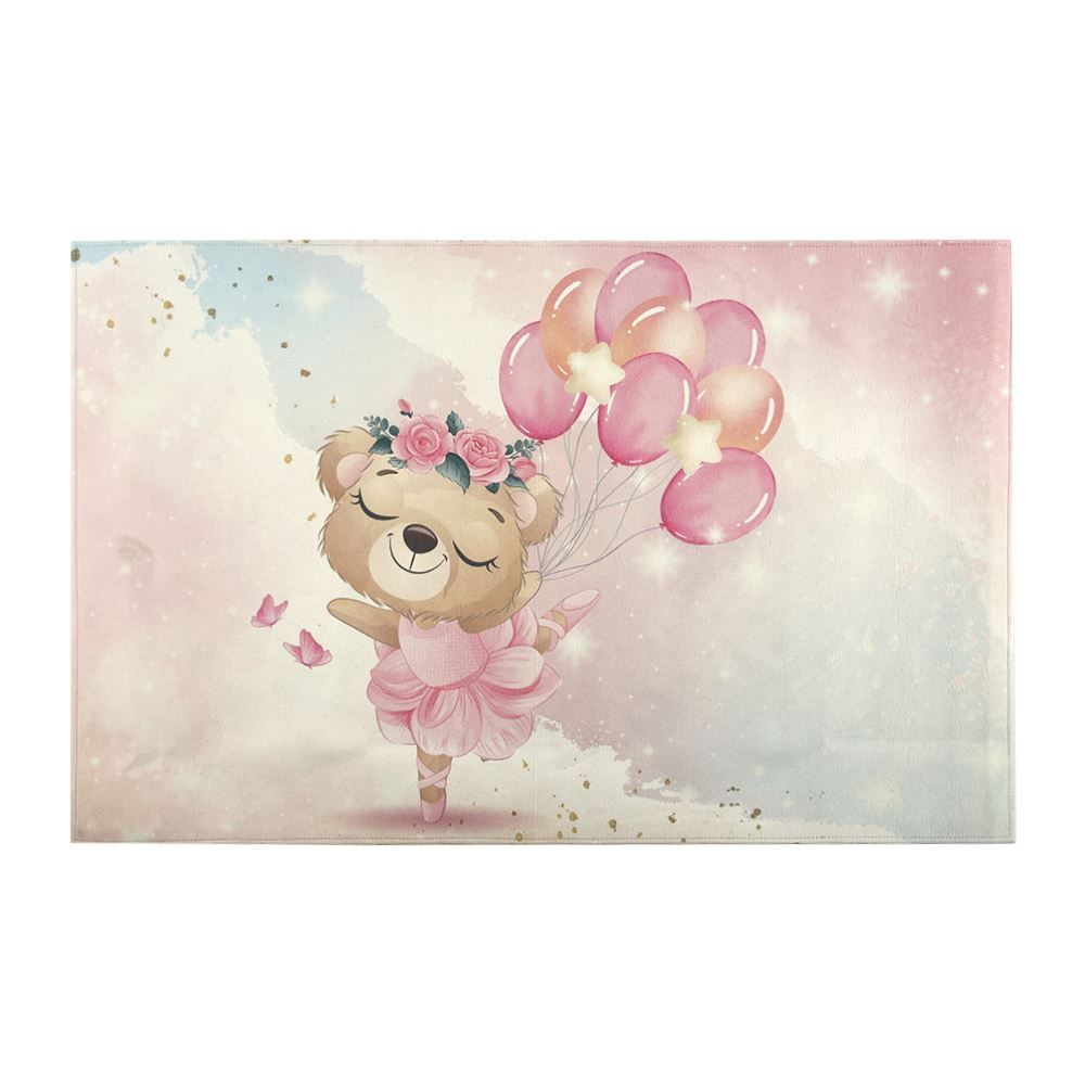 Tapete Para Quarto Ou Sala Infantil 80X125 Cm Havan Casa - Bailarina Rosa