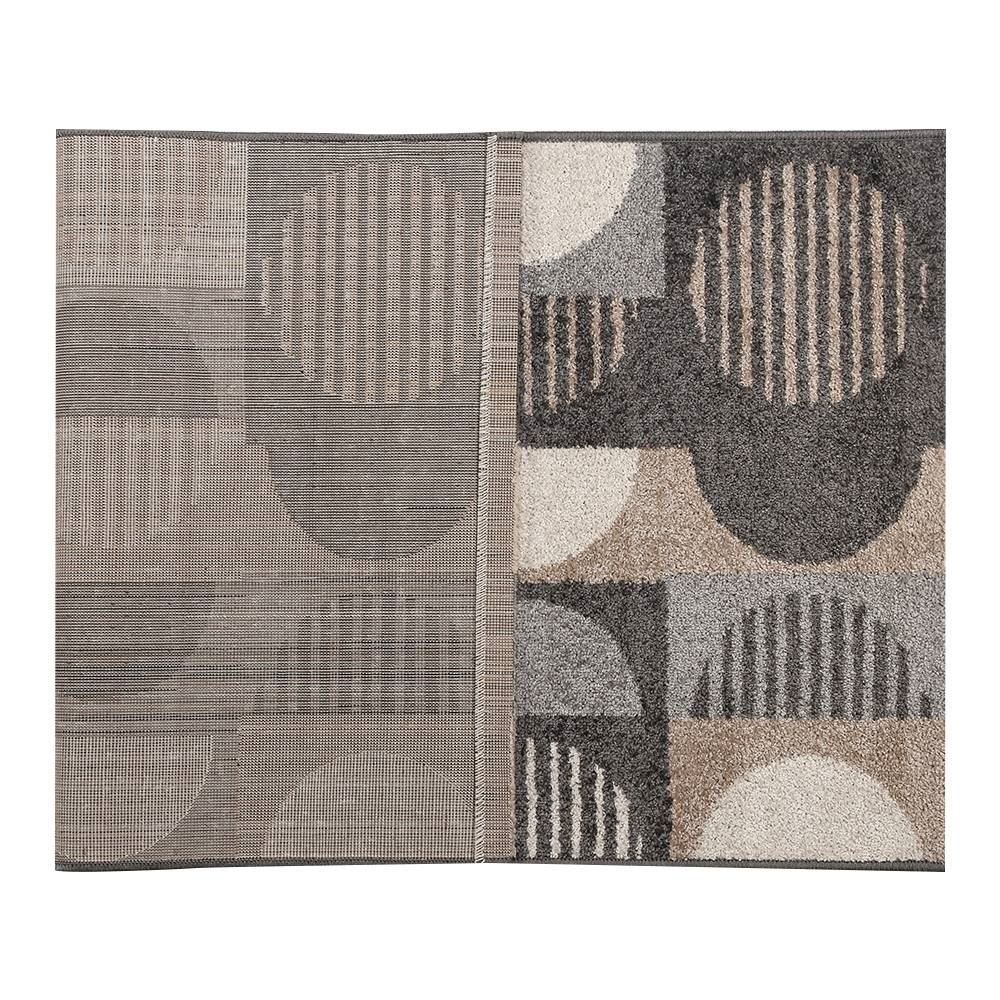 Tapete Para Sala Ou Quarto Lotus 80X150 Cm Havan Casa - Cinza Círculos