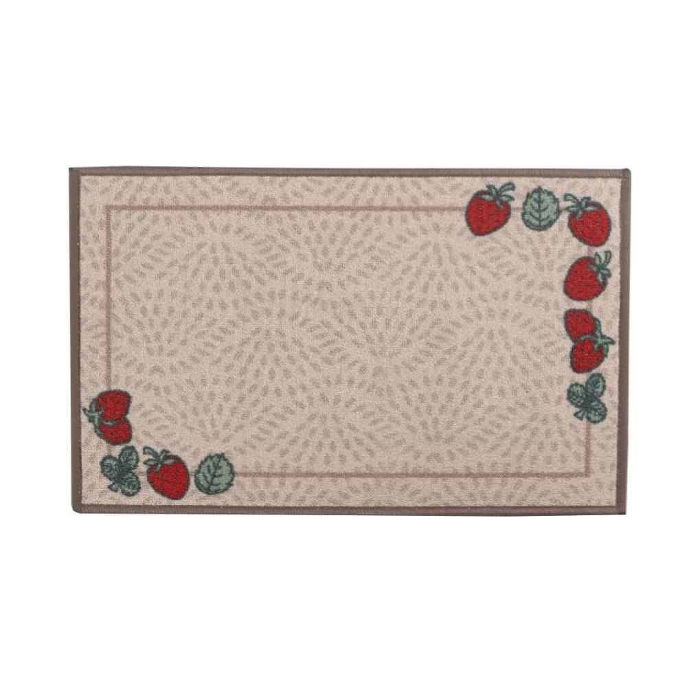 Tapete Para Cozinha 50X70 Cm Napoli Havan Casa - Morangos Taupe