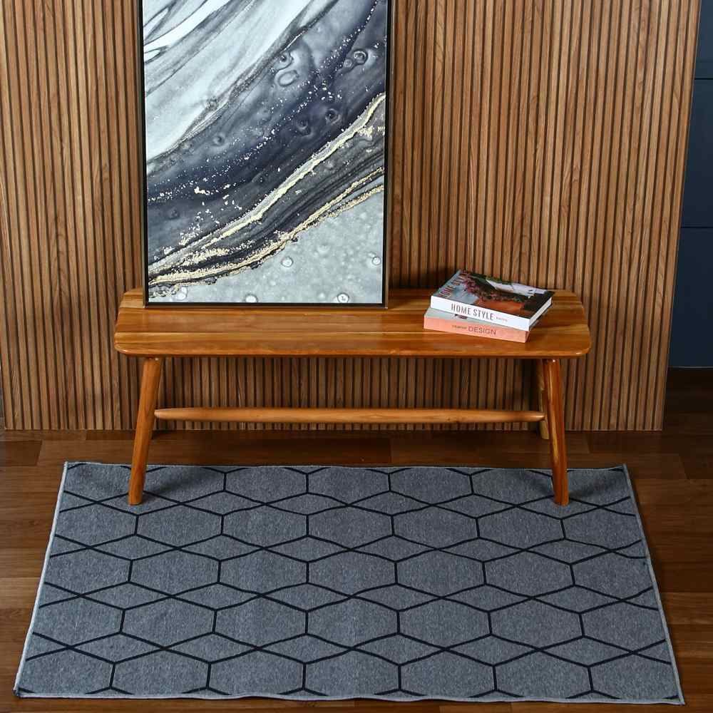 Tapete Para Quarto E Sala Siena 1,00X1,50 M Havan Casa - Grafite Hexagonal