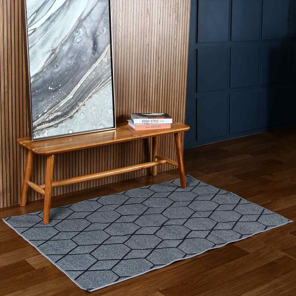Tapete Para Quarto E Sala Siena 1,00X1,50 M Havan Casa - Grafite Hexagonal