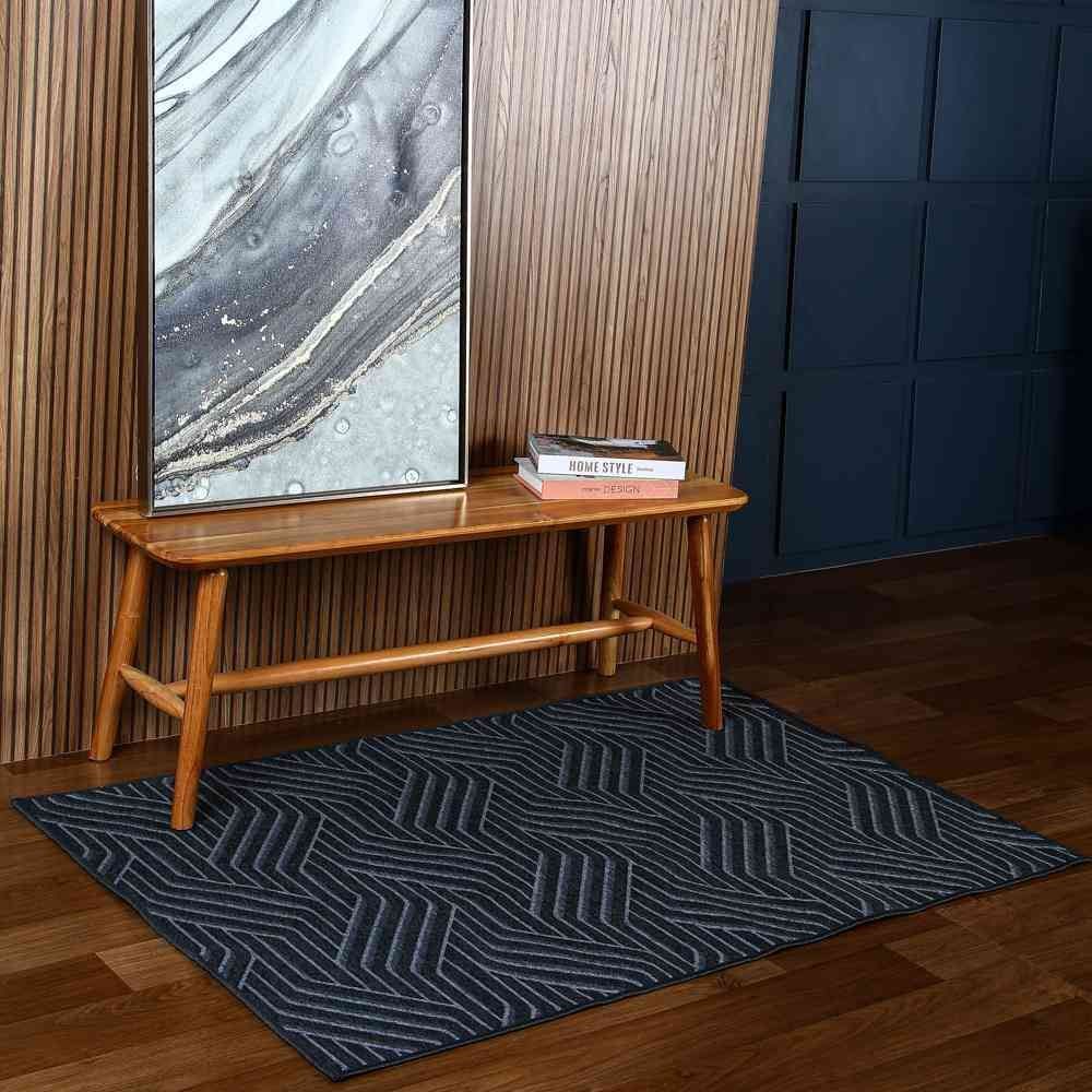 Tapete Para Quarto E Sala Siena 1,00X1,50 M Havan Casa - Chumbo Azulejo