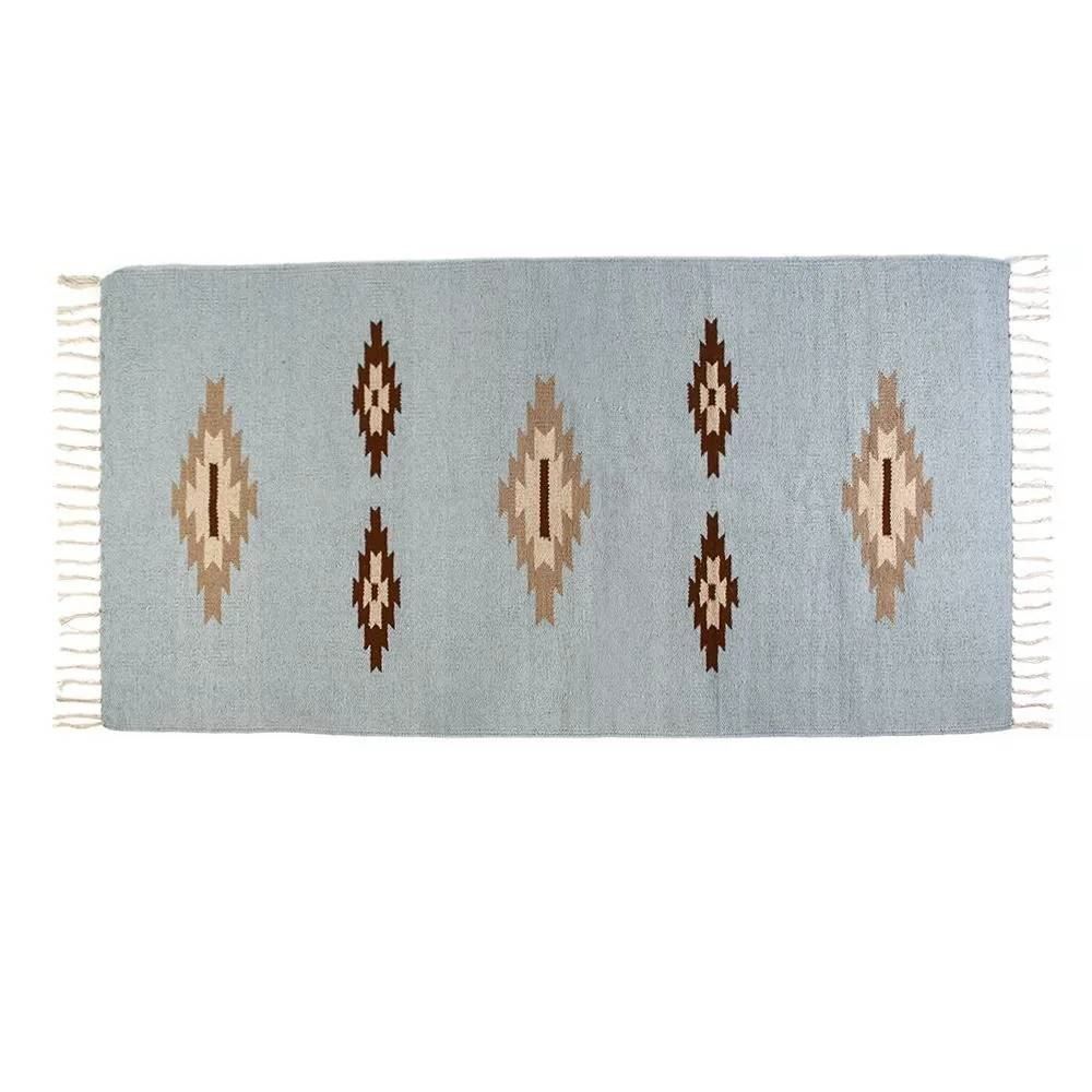 Tapete Para Quarto Ou Sala 80X150 Cm Kilim Havan Casa - Azul TI