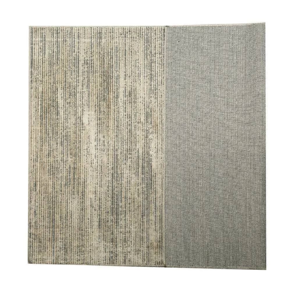 Tapete para Quarto e Sala 2,00X2,40 m Belga Havan Casa - Listras Cinza E Bege