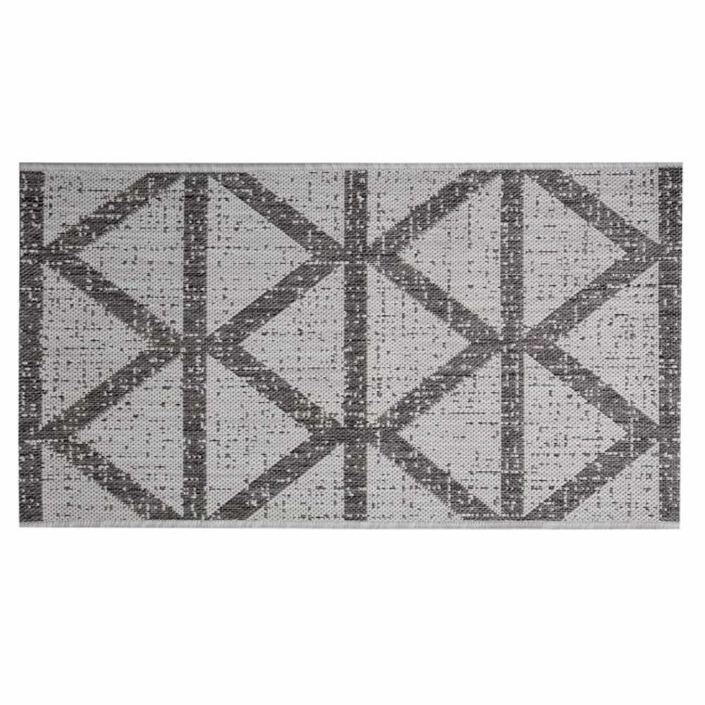 Tapete Passadeira Amazonas 0,80X1,50 M Havan Casa - Cinza geométrico