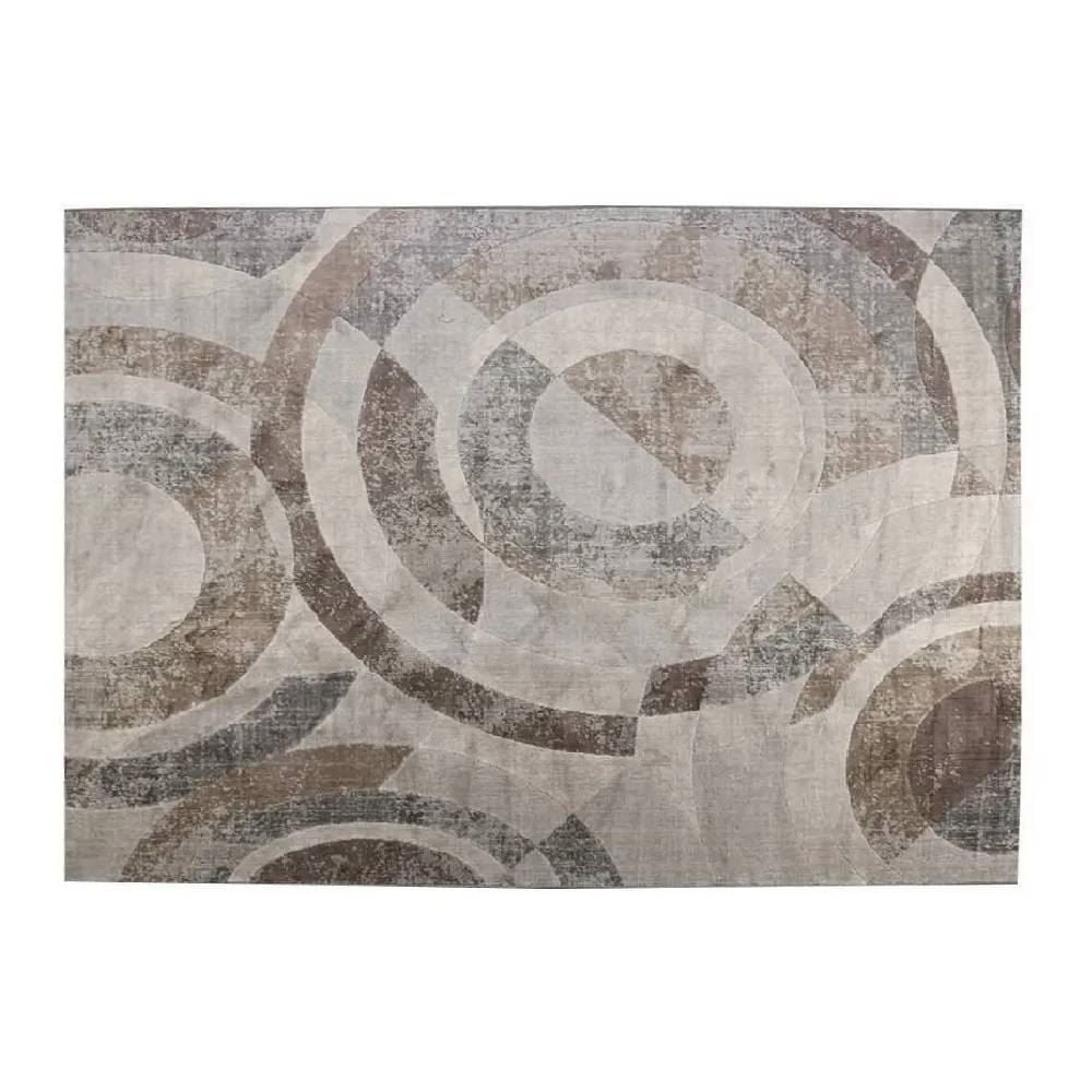 Tapete Para Quarto E Sala 1,40X2,00 M Platinium Havan Casa - Círculos Cinza E Bege