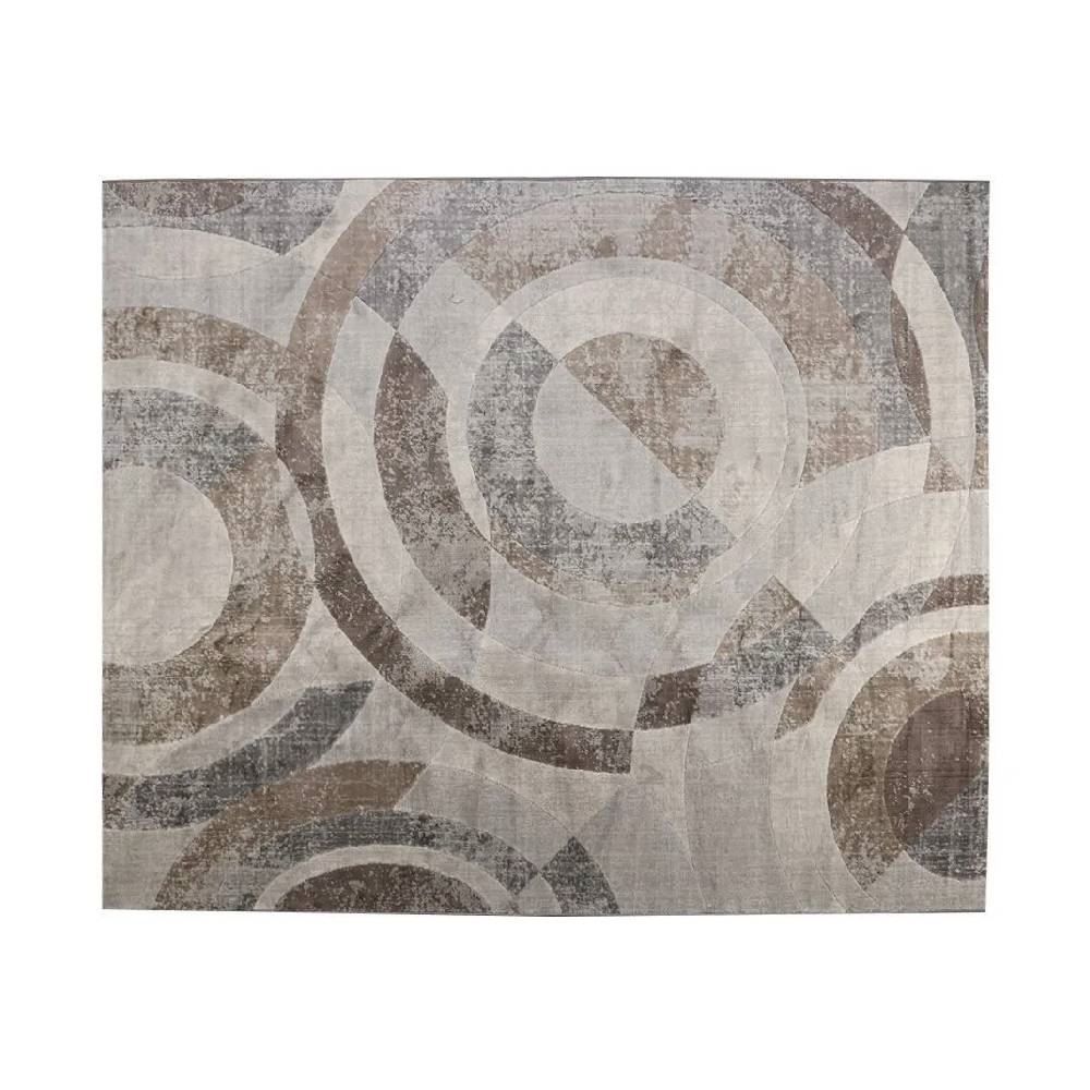 Tapete Para Quarto E Sala Platinium 2,00X2,50 M Havan Casa - Círculos Cinza E Bege