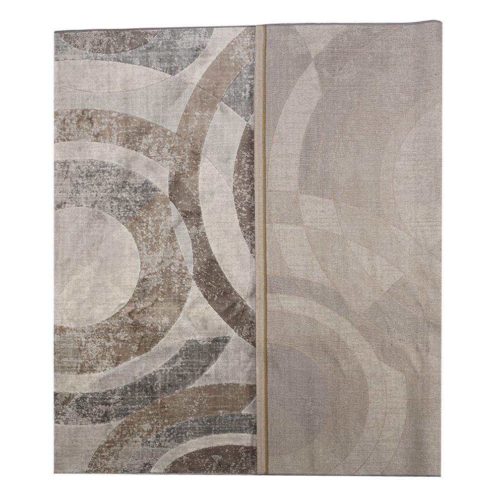 Tapete Para Quarto E Sala Platinium 2,00X2,50 M Havan Casa - Círculos Cinza E Bege