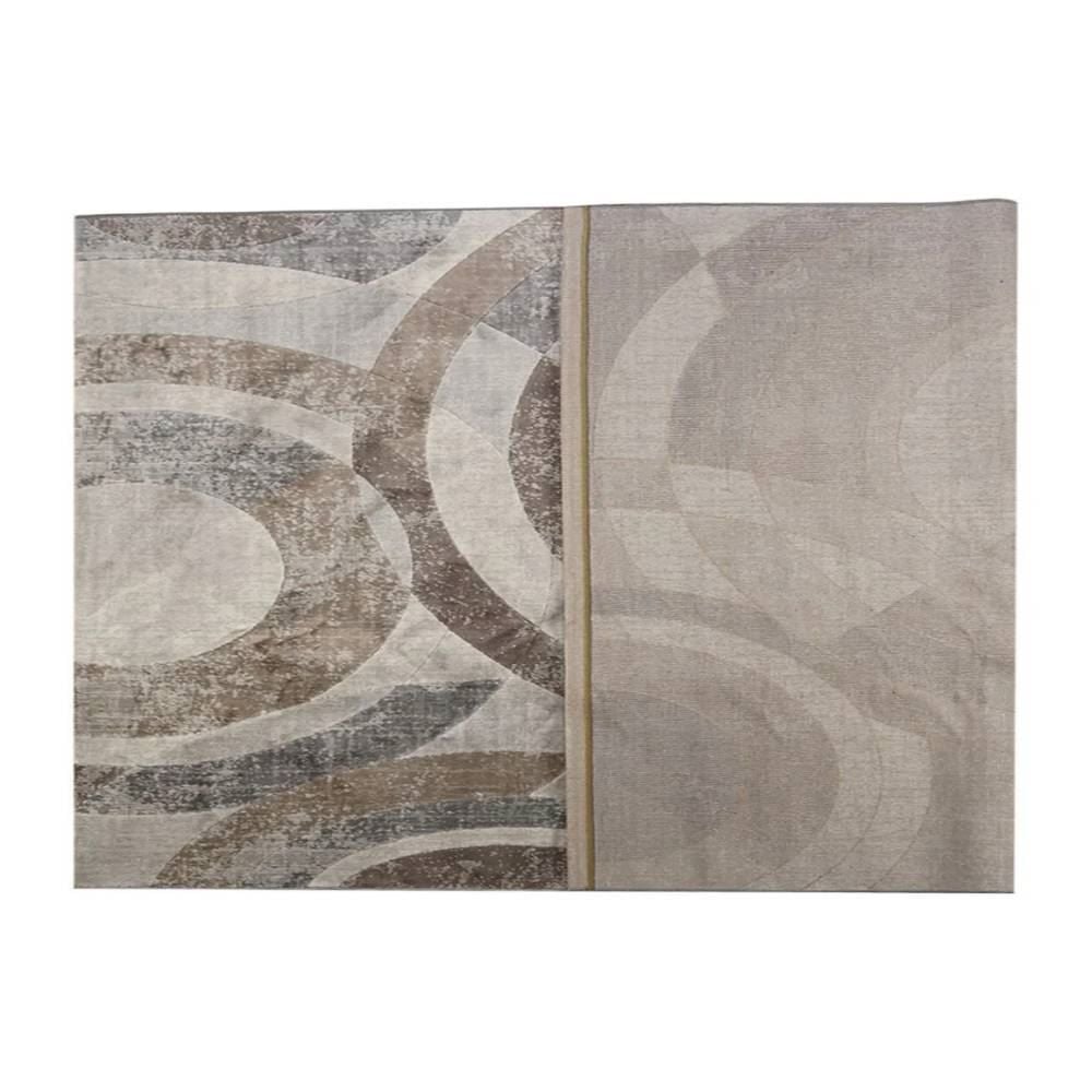 Tapete para Quarto e Sala 80Cmx1,50 m Platinium Havan Casa - Círculos Cinza E Bege