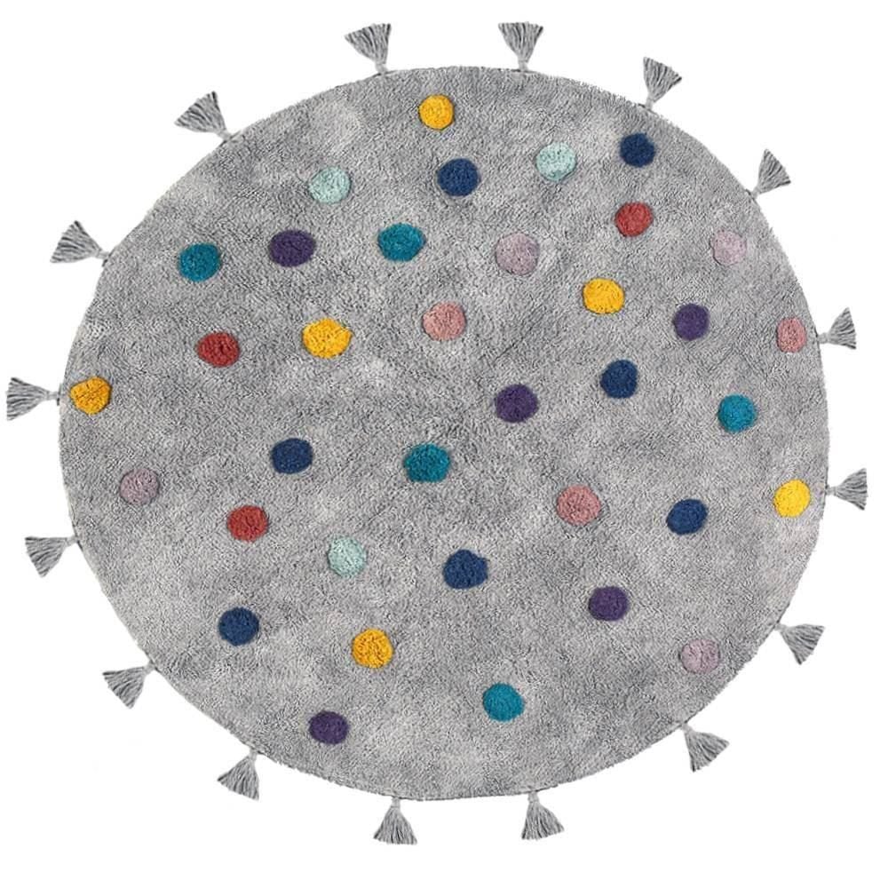 Tapete Redondo Infantil 1,10 M Poá Colorido Havan Casa - Cinza Colors