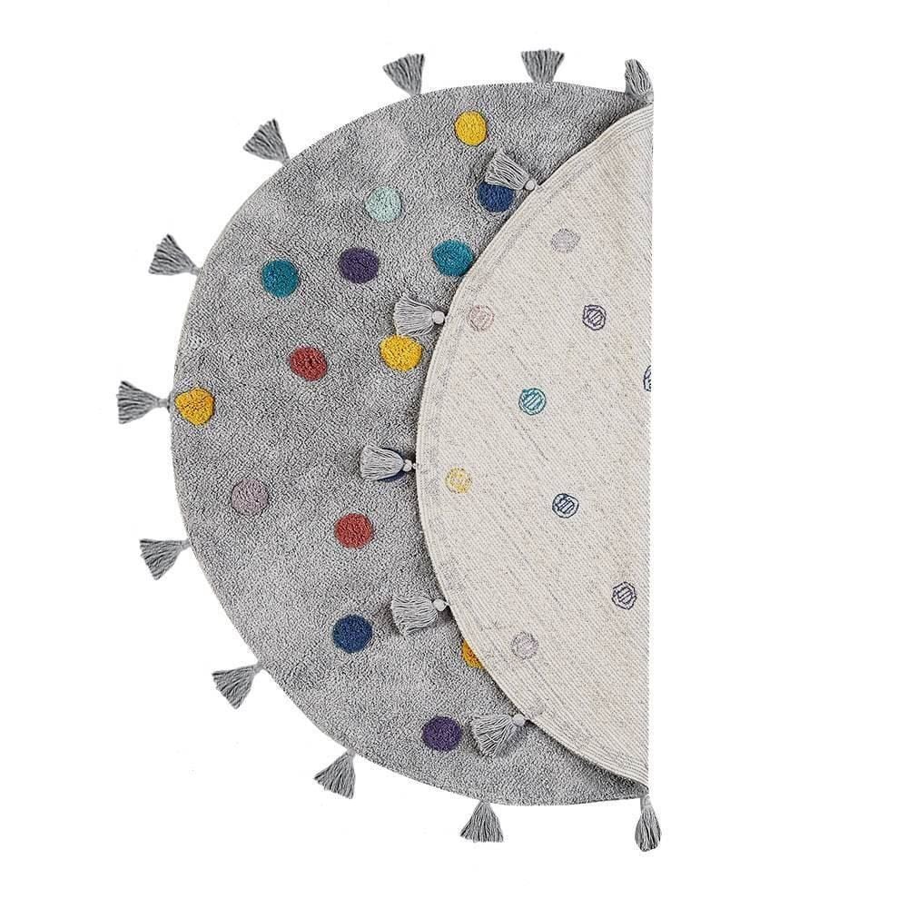 Tapete Redondo Infantil 1,10 M Poá Colorido Havan Casa - Cinza Colors