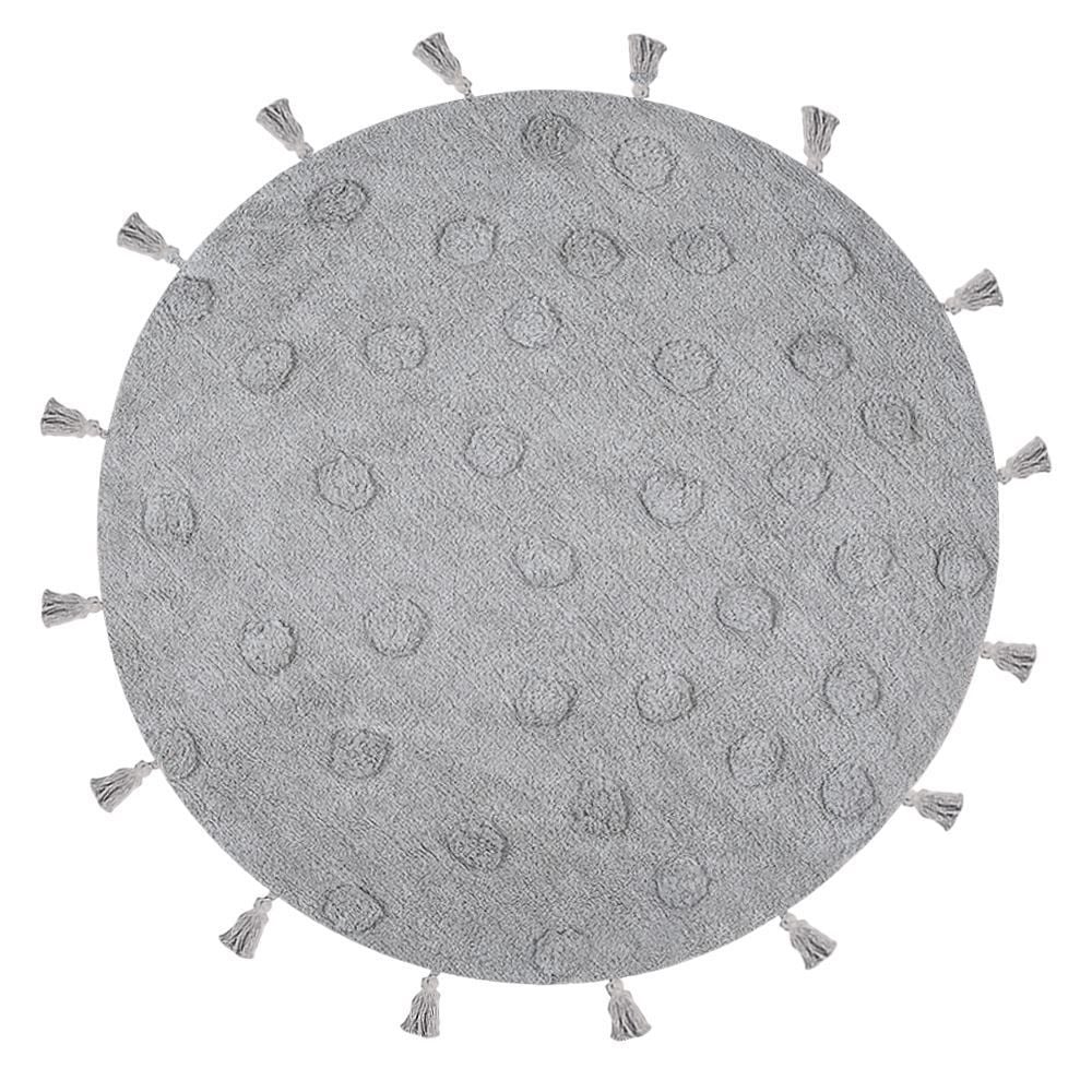 Tapete Redondo Infantil 110X110 Cm Poa Havan Casa - Cinza