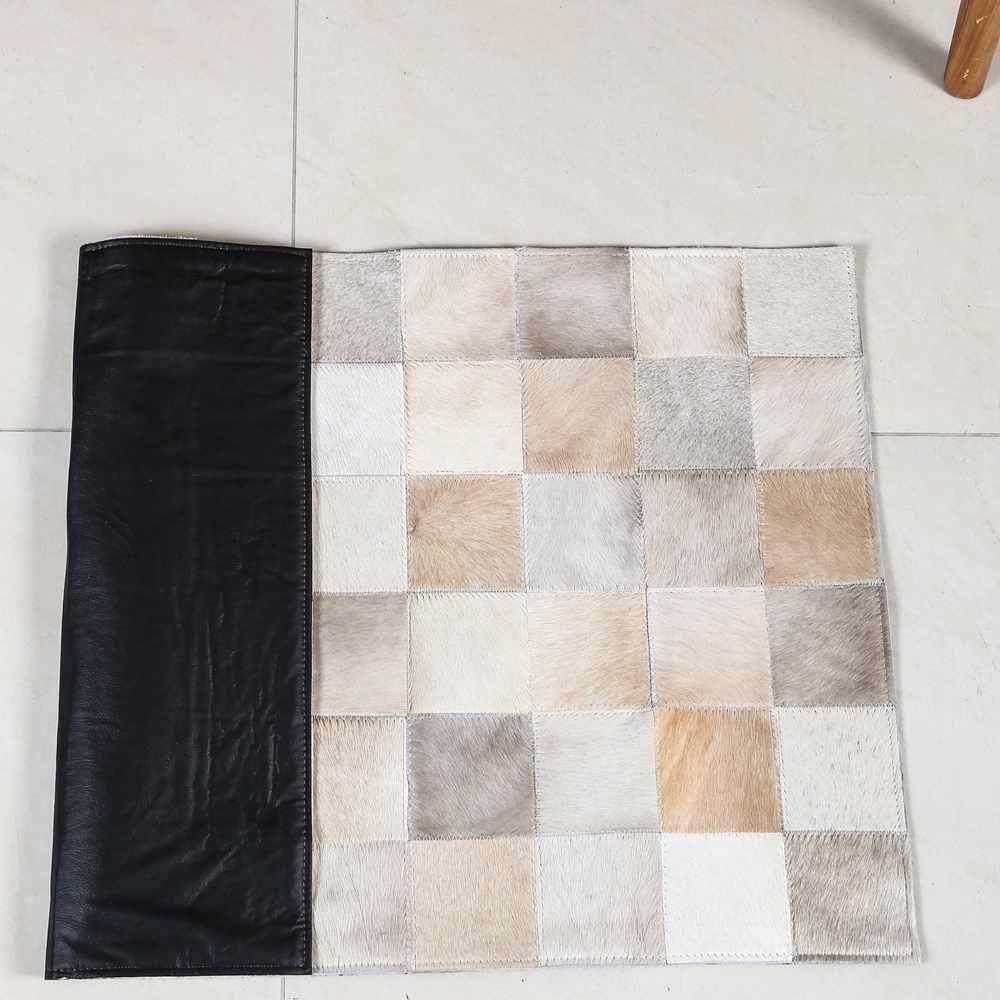 Tapete Texas 100% Couro Quarto E Sala 60X90 Cm Havan - Bege e Branco