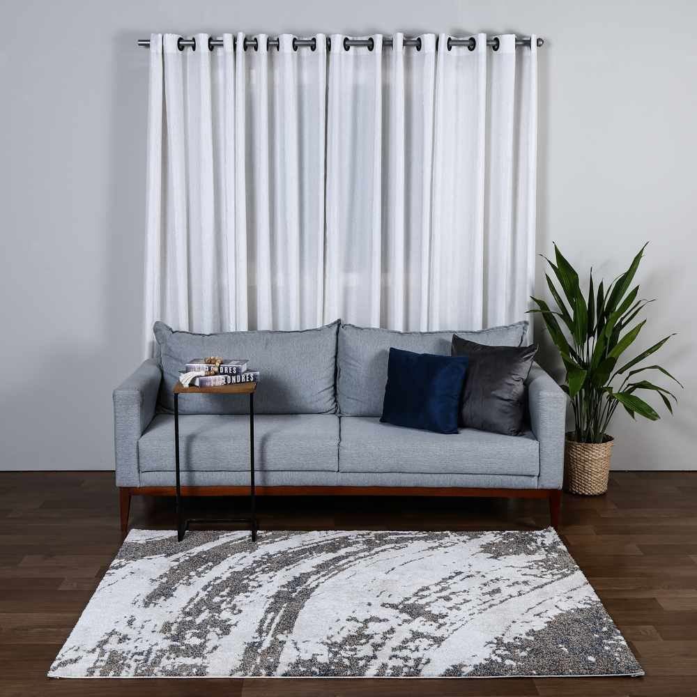 Tapete Para Sala Tokyo 1,40X2,00 M Havan Casa - Off White e Azul