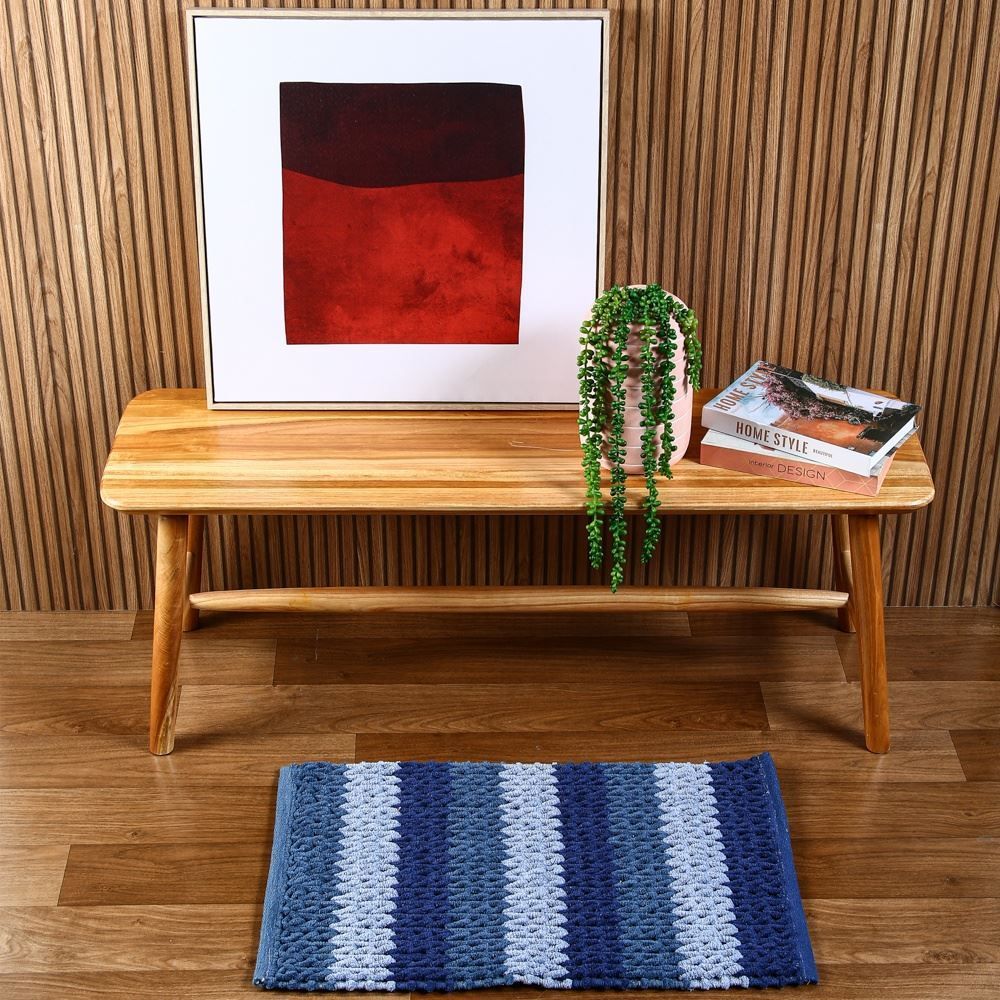 Tapete Para Banheiro Tresse 45X75 Cm Havan - Azul Marinho