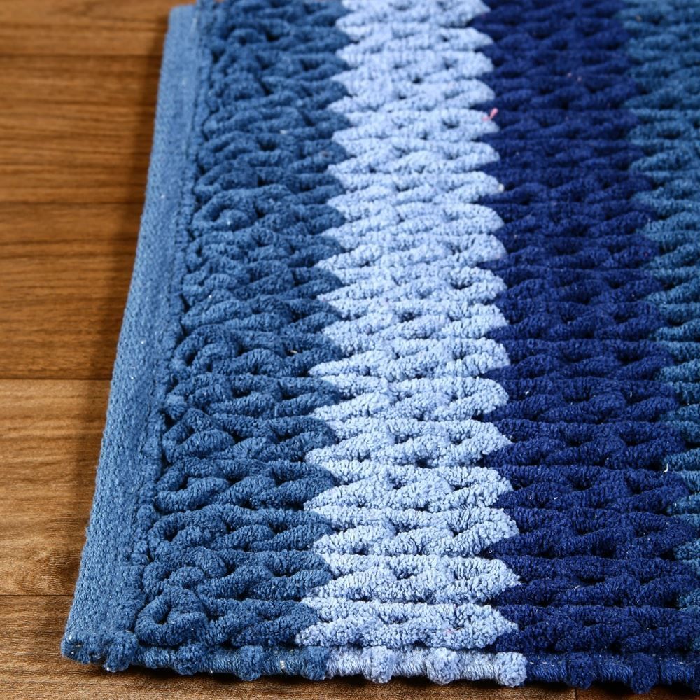 Tapete Para Banheiro Tresse 45X75 Cm Havan - Azul Marinho
