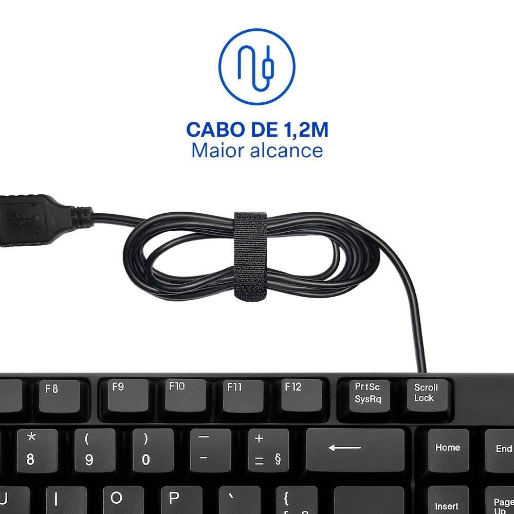 Teclado Básico Slim Tc193 Laser Usb Multi - Preto