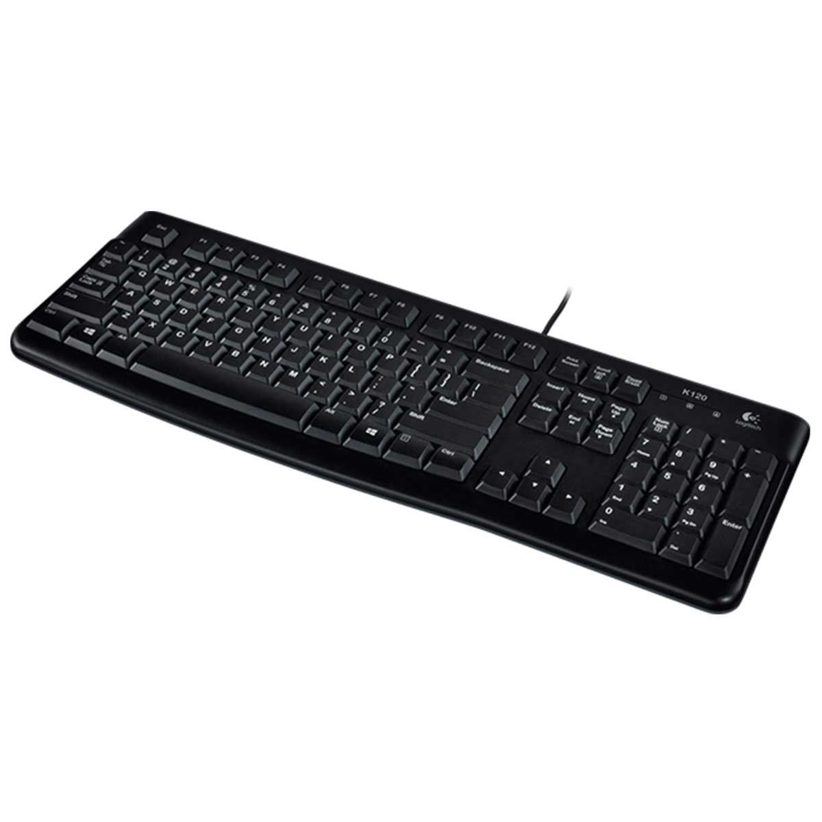 Teclado K120 Com Fio e Teclado Numérico Preto Logitech - Preto
