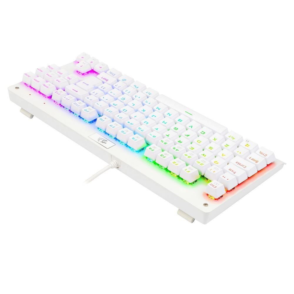 Teclado Mecânico Redragon Dark Avenger Lunar White Rgb Switch Azul