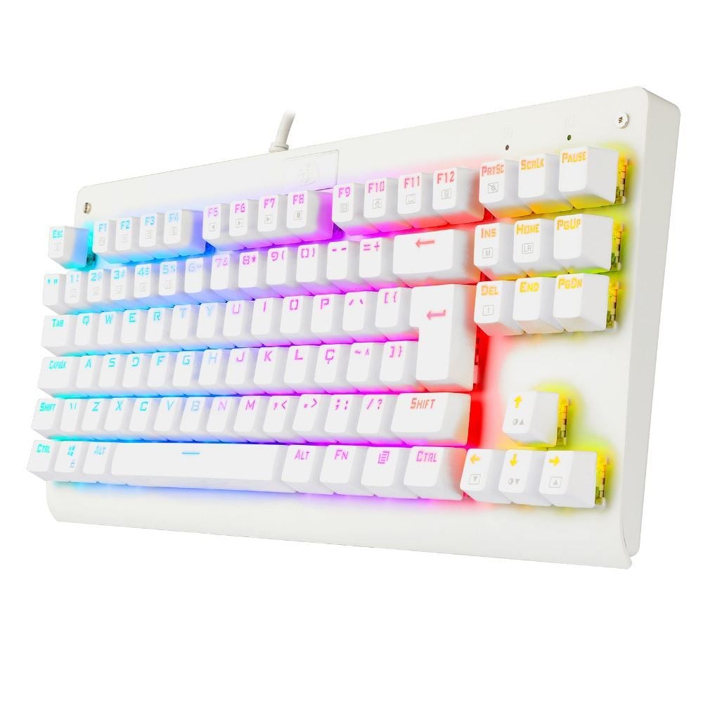 Teclado Mecânico Redragon Dark Avenger Lunar White Rgb Switch Azul