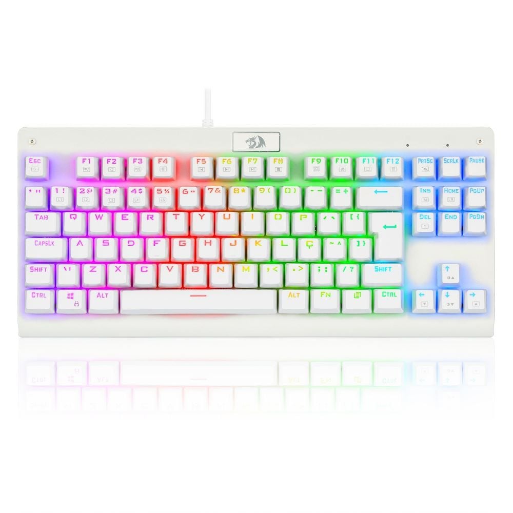 Teclado Mecânico Redragon Dark Avenger Lunar White Rgb Switch Azul