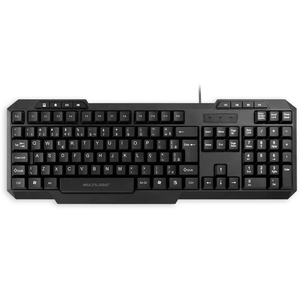 Teclado Multimídia Slim Usb Tc206 Multilaser - Preto