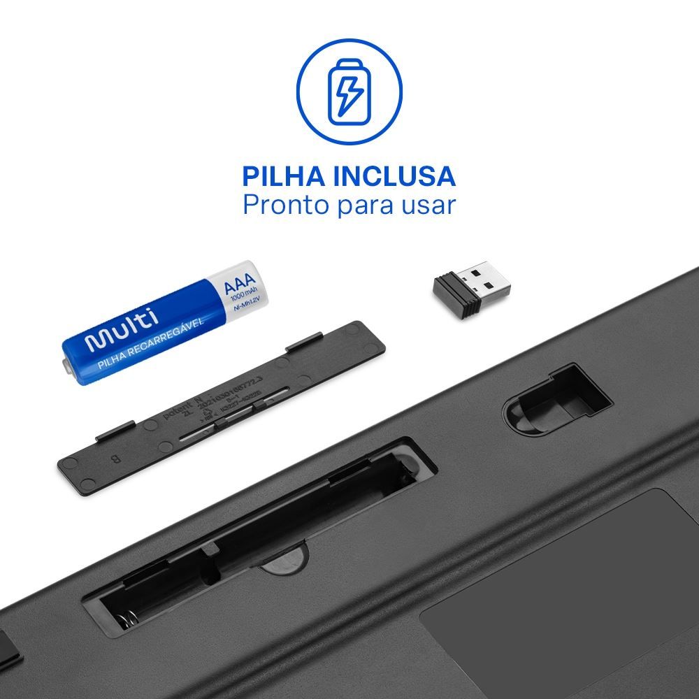 Teclado Sem Fio Ts200 L Multi L Silencioso Teclas Côncavas