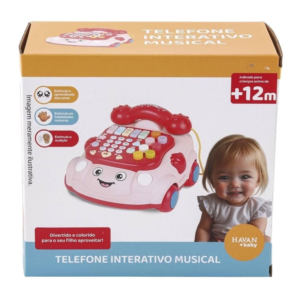 Telefone Interativo Musical Rosa Havan Baby - HBR0725