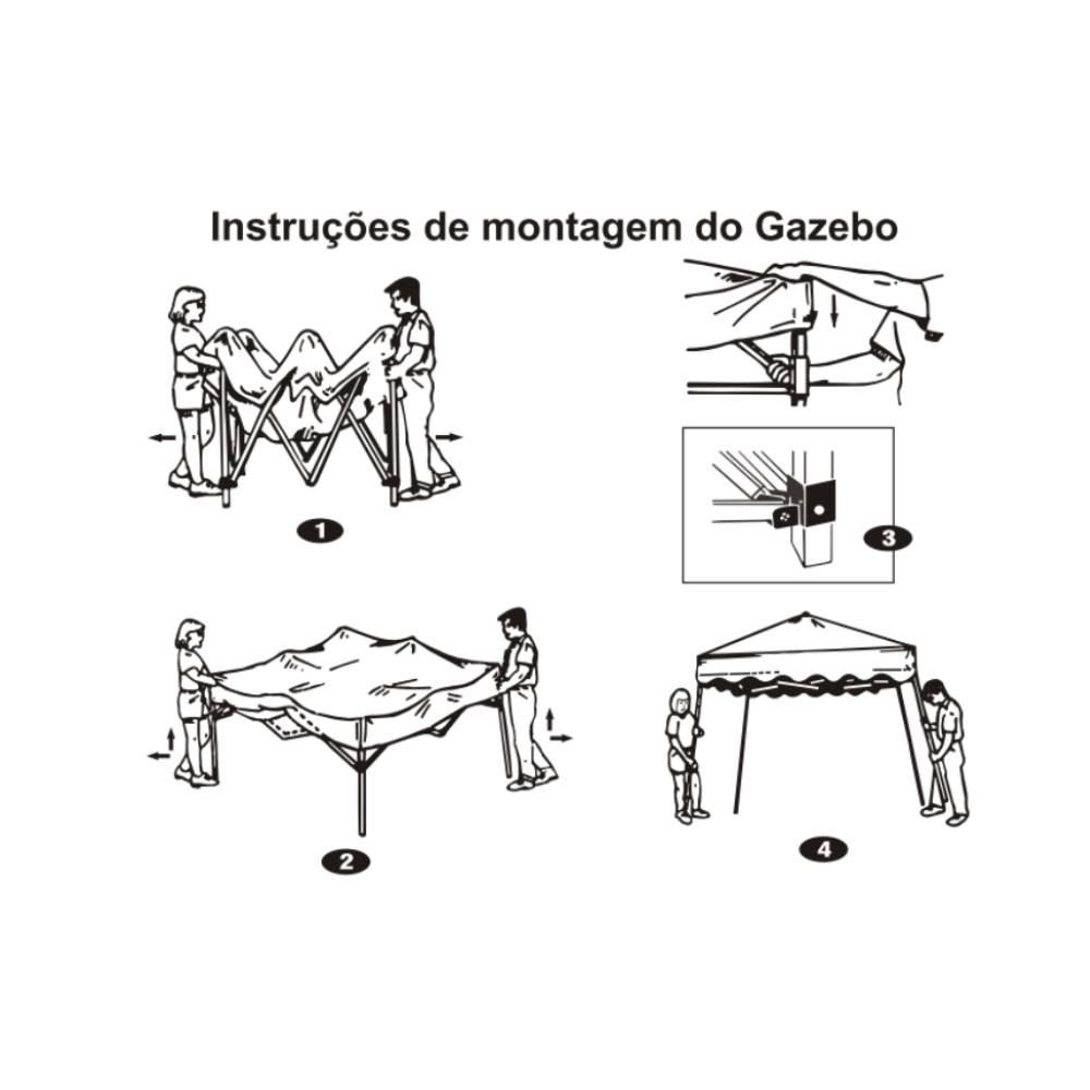 Tenda Gazebo Articulado X-Flex Oxford 3X3m Mor 3531 - Azul