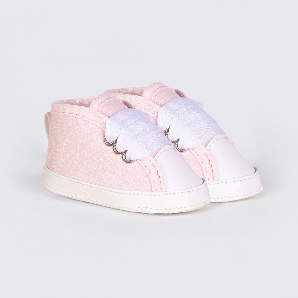 Tênis Bebê Menina Com Glitter 0 a 8 Meses Yoyo Baby