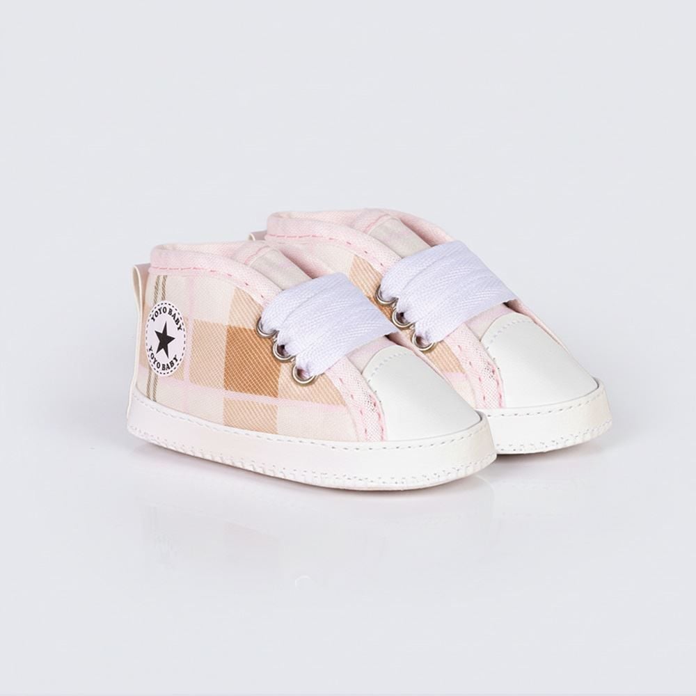 Tênis Bebê Menina Xadrez 0 a 8 Meses Yoyo Baby