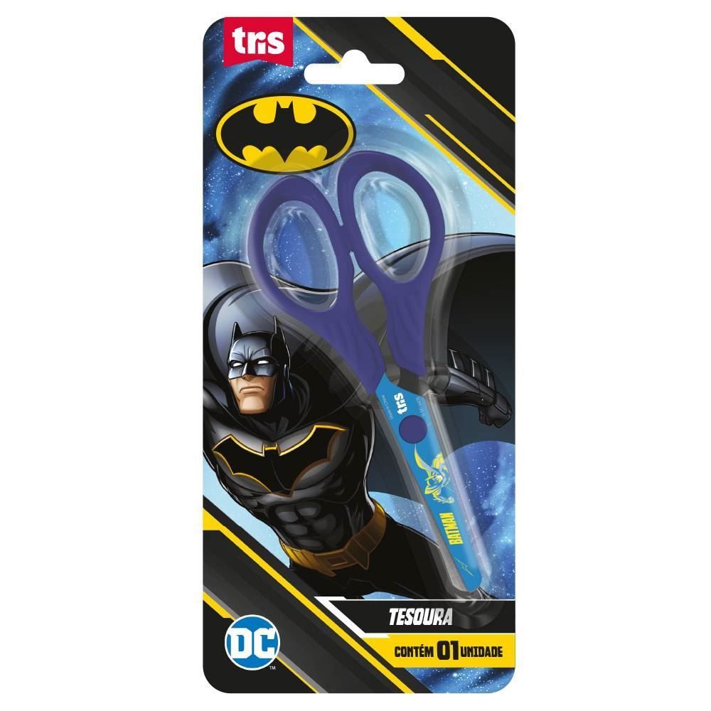 Tesoura Escolar Batman 13 cm Tris - Sortido