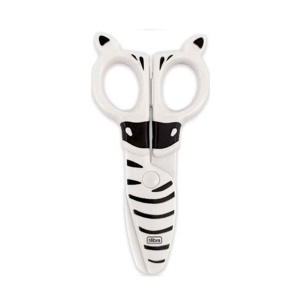 Tesoura Escolar Plástica Zoo Zebra 12Cm Tilibra - 891797
