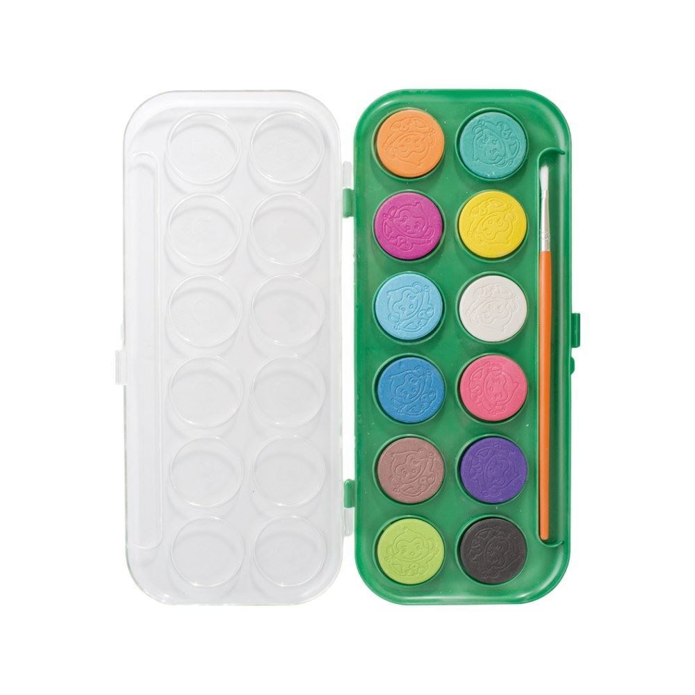 Tinta Aquarela 12 Cores com Pincel Leo&Leo